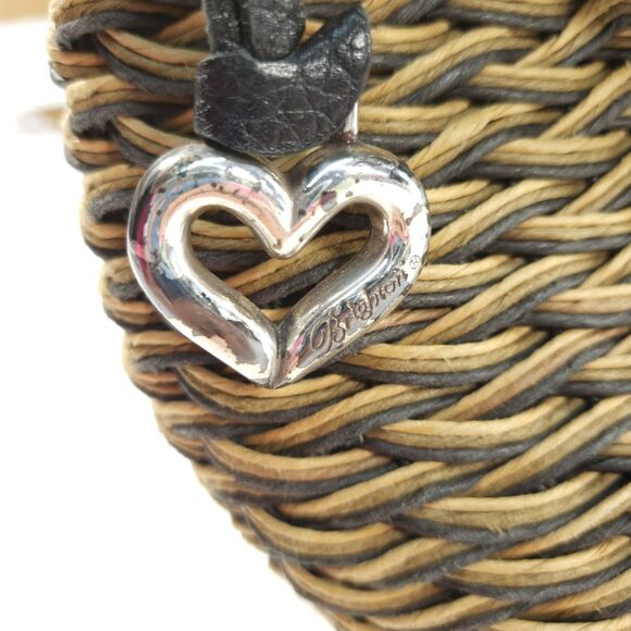 Britghton Rafia Woven Single Strap Handbag Brown Black - Picture 5 of 8